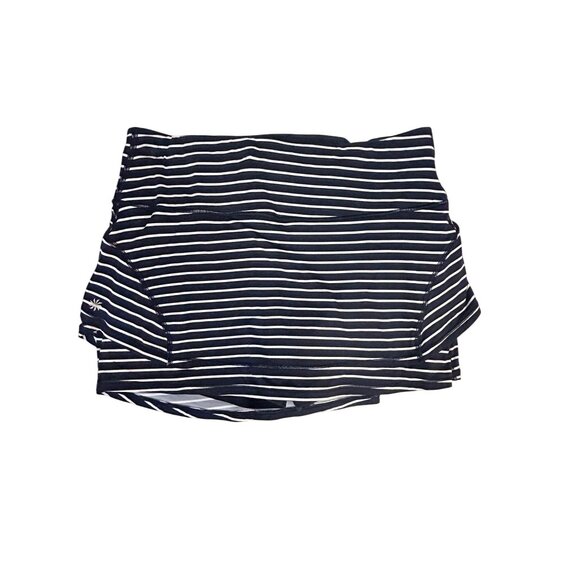 Athleta Striped Stealth Skort Tennis Skirted shorts Blue White Small - Picture 2 of 6